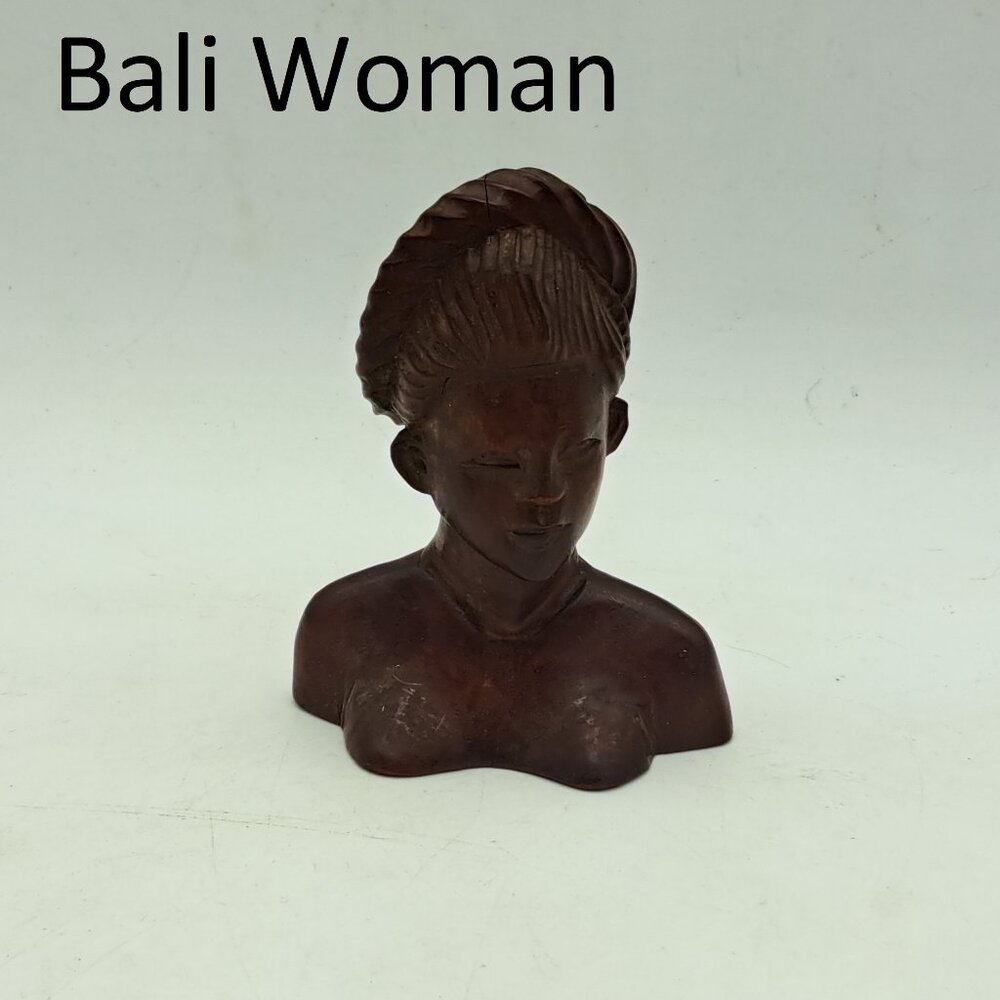 Bali Carved Wooden Woman Statue